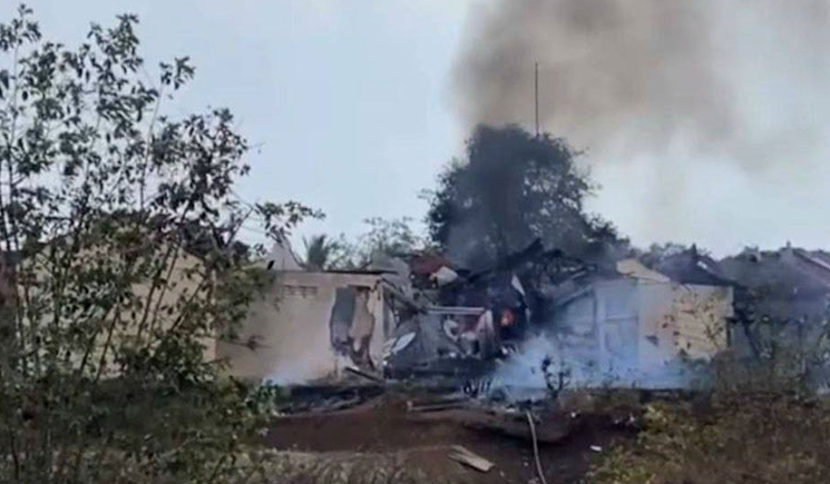 Hiện trường vụ nổ. (Ảnh: Khmer Times)