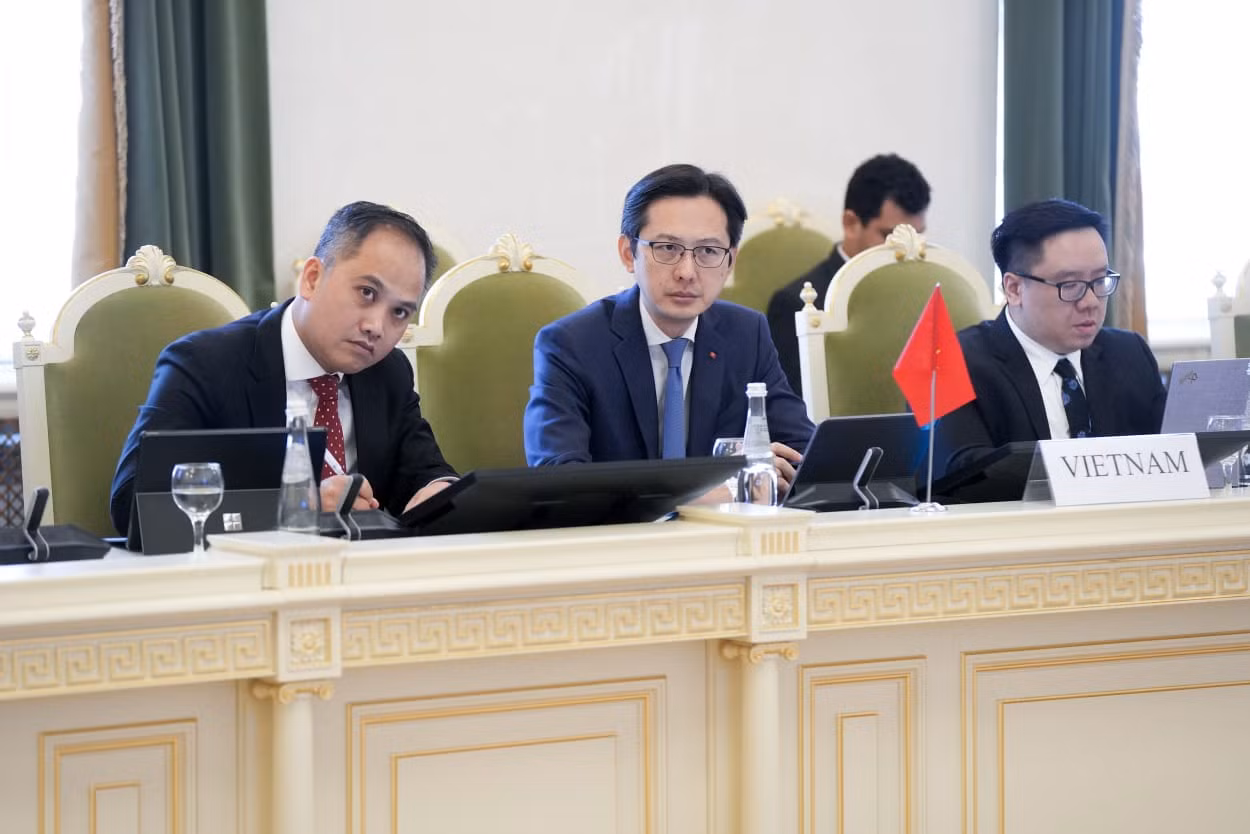 Thứ trưởng Ngoại giao Đỗ Hùng Việt dự cuộc họp. (Ảnh: Mofa)