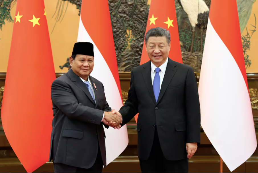 Chủ tịch Trung Quốc Tập Cận Bình tiếp Tổng thống đắc cử Indonesia Prabowo Subianto ngày 1/4. (Ảnh: China Daily)