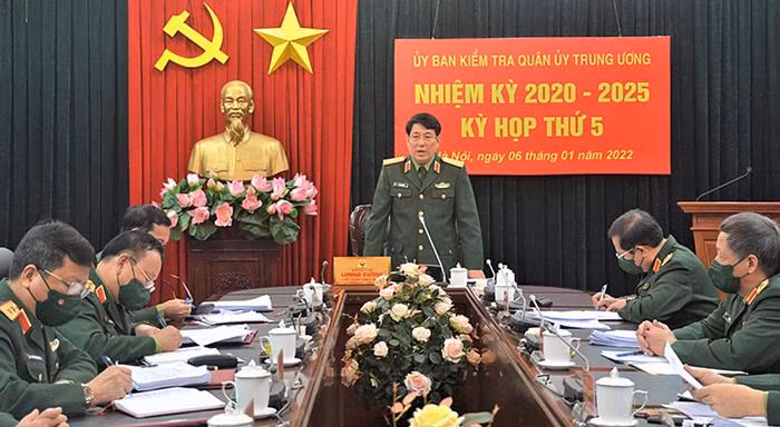 Đại tướng Lương Cường phát biểu tại kỳ họp. Ảnh: TTQS