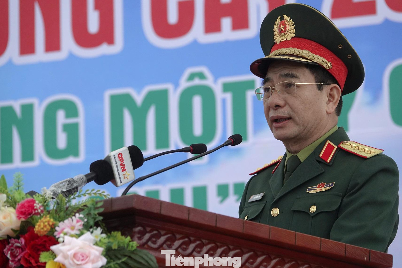 Đại tướng Phan Văn Giang phát biểu phát động toàn quân trồng cây hưởng ứng Chương trình trồng 1 tỷ cây xanh - Vì một Việt Nam xanh. Ảnh: Nguyễn Minh