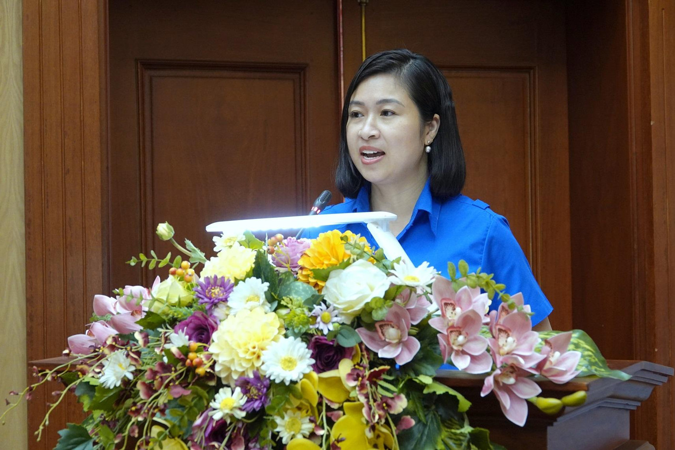 Quyền Trưởng ban Quốc tế Trung ương Đoàn Trịnh Thị Mai Phương phát biểu tại hội nghị Quyền Trưởng ban Quốc tế Trung ương Đoàn Trịnh Thị Mai Phương phát biểu tại hội nghị