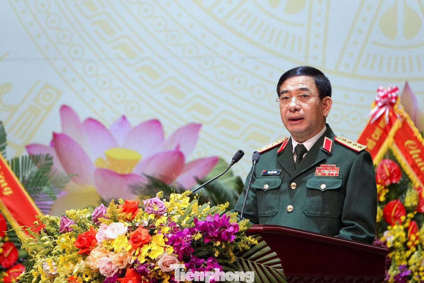 Đại tướng Phan Văn Giang phát biểu chỉ đạo và động viên tuổi trẻ Quân đội. Ảnh: Nguyễn Minh