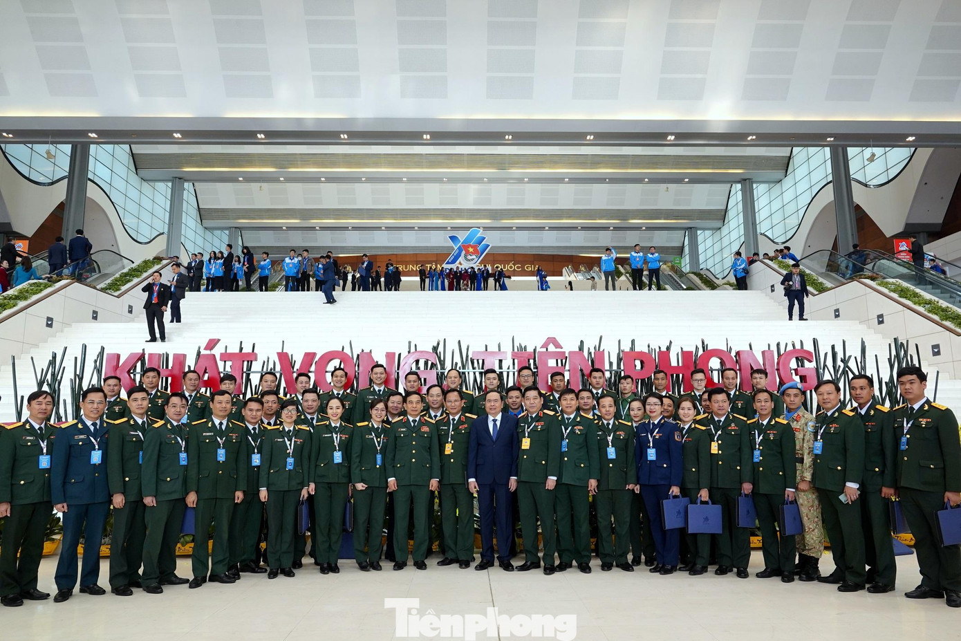 Đoàn đại biểu thanh niên Quân đội dự Đại hội do Đại tá Trần Viết Năng - Ủy viên Ban Thường vụ Trung ương Đoàn, Trưởng ban Thanh niên Quân đội làm trưởng đoàn. Ảnh: Nguyễn Minh