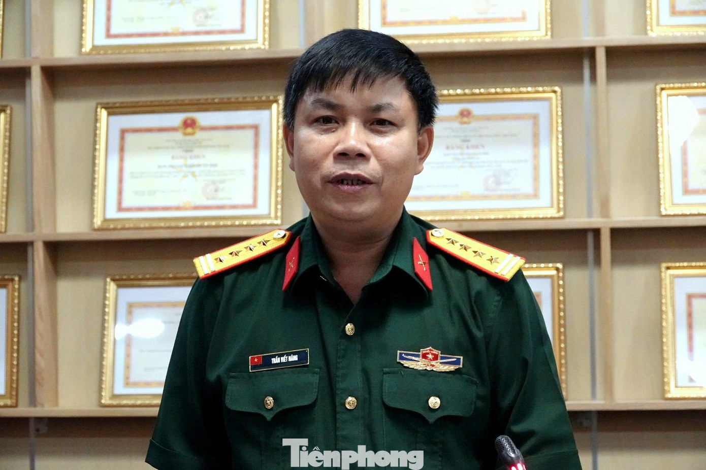 Đại tá Trần Viết Năng thông tin về công tác chuẩn bị ĐH