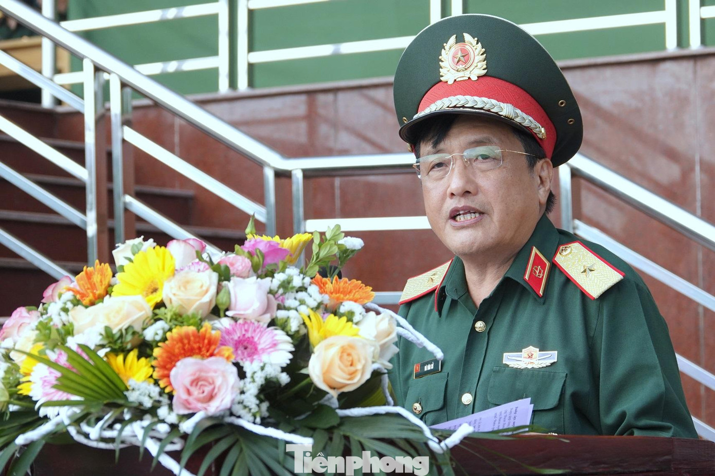 Thiếu tướng Hà Văn Cử - Tư lệnh Binh chủng Hóa học, phát biểu tại lễ khai mạc