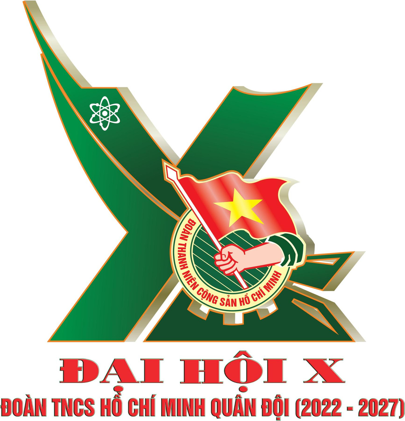 Logo chính thức của Đại hội đại biểu Đoàn TNCS Hồ Chí Minh Quân đội lần thứ X Logo chính thức của Đại hội đại biểu Đoàn TNCS Hồ Chí Minh Quân đội lần thứ X