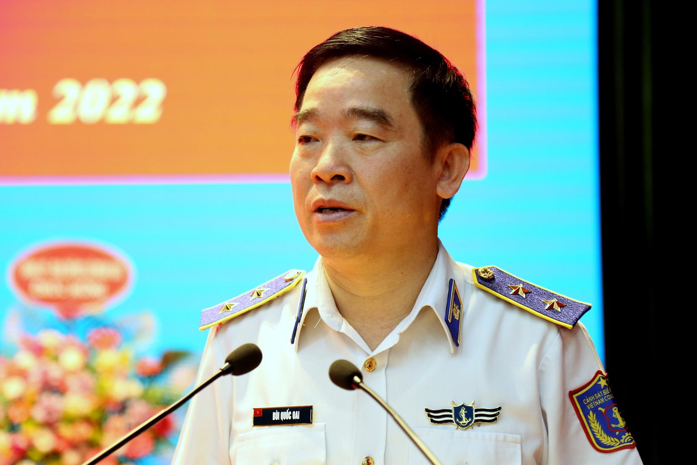 Trung tướng Bùi Quốc Oai phát biểu tại hội nghị