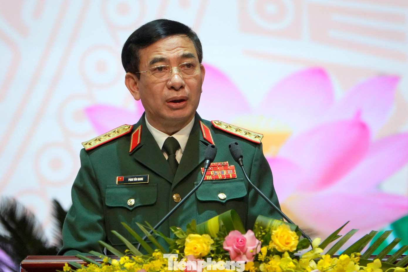 Đại tướng Phan Văn Giang phát biểu tại lễ tuyên dương, sáng 24/3