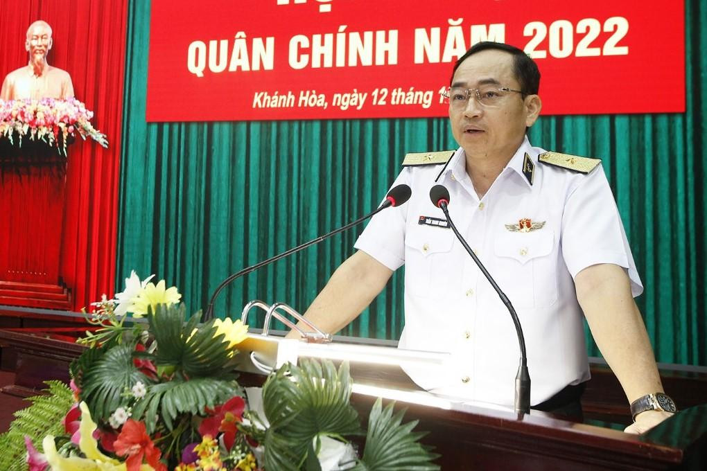 Tư lệnh Hải quân Trần Thanh Nghiêm phát biểu chỉ đạo hội nghị