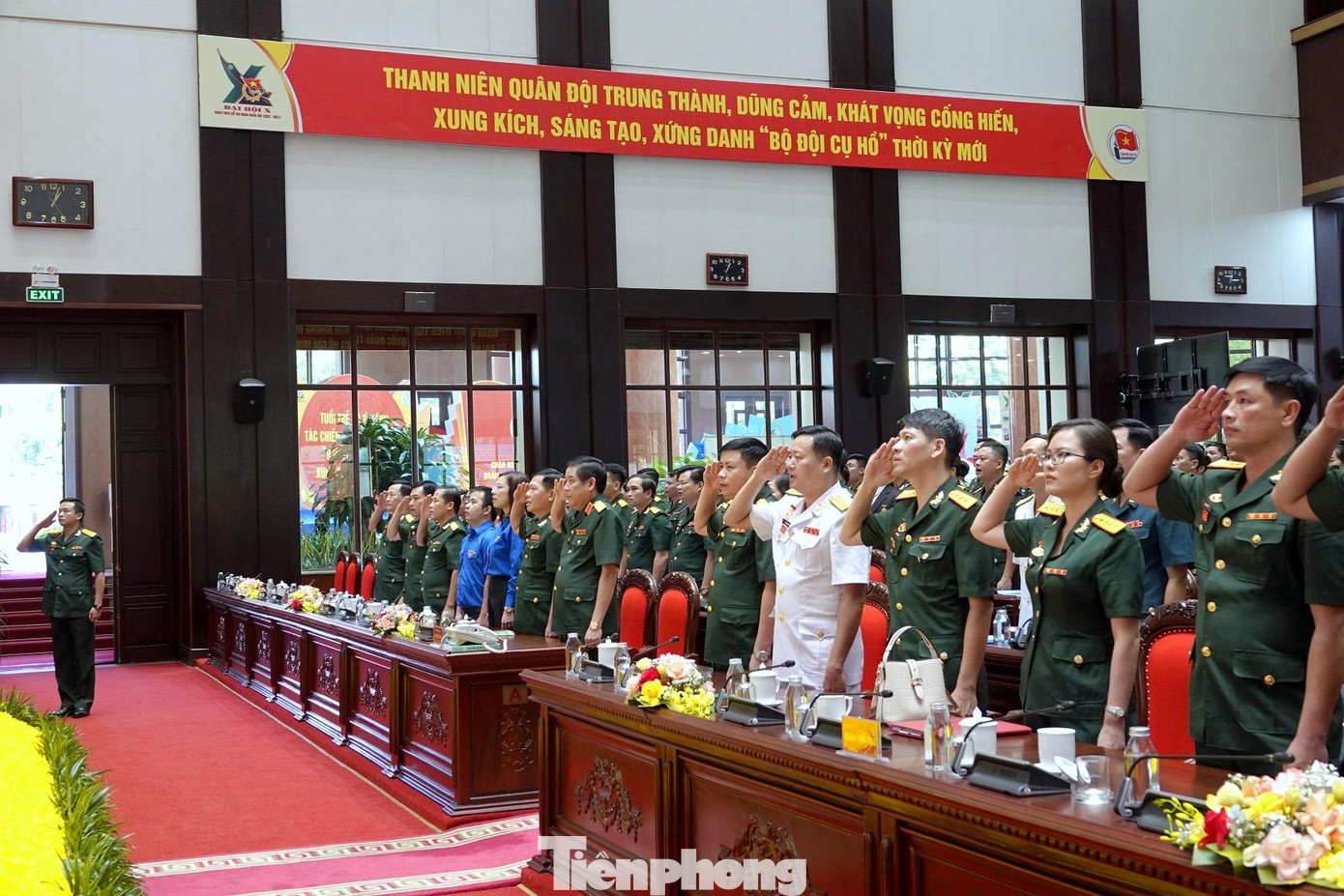 Phiên trù bị của Đại hội có sự tham dự của lãnh đạo, đại biểu Tổng cục Chính trị QĐND, Trung ương Đoàn và 450 đại biểu chính thức. Ảnh: Nguyễn Minh