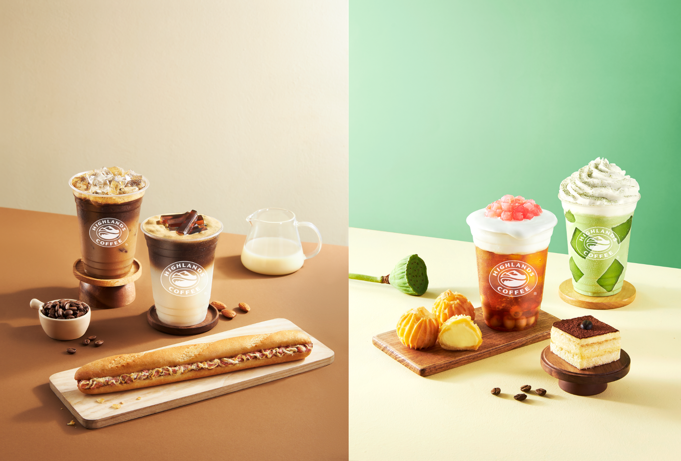 Bắt nguồn từ chiến dịch “Trà 1 đồng” nổi tiếng do ShopeeFood xây dựng, Highlands đã phát triển thêm nhiều sản phẩm được yêu thích như Phindi Hạnh Nhân, Trà Thạch Đào, Bánh Mì Que nóng giòn… bên cạnh Trà Sen Vàng trứ danh.