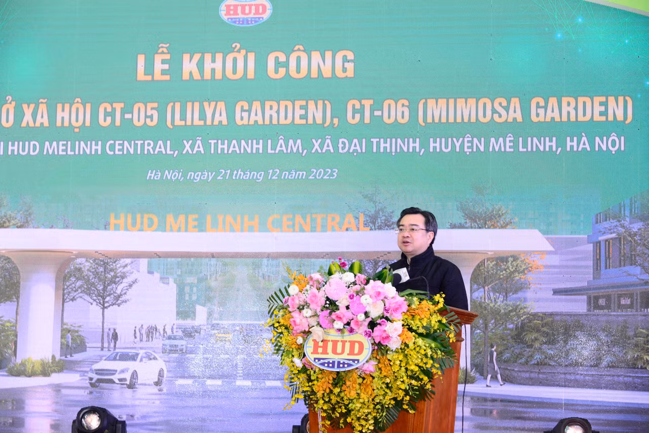 Bộ trưởng Bộ Xây dựng Nguyễn Thanh Nghị phát biểu tại Lễ khởi công. Bộ trưởng Bộ Xây dựng Nguyễn Thanh Nghị phát biểu tại Lễ khởi công.