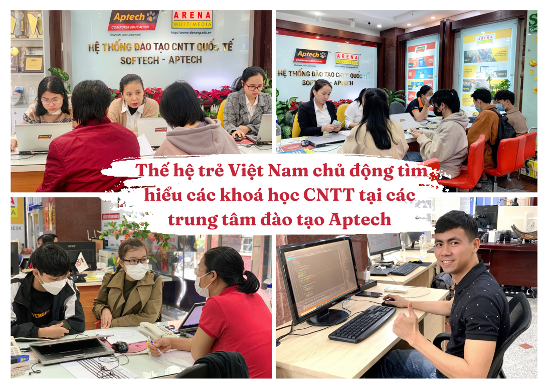 Học sinh sinh viên đến trung tâm đào tạo Aptech để tìm hiểu về chương trình đào tạo CNTT (Nguồn ảnh: Fanpage Softech Aptech) Học sinh sinh viên đến trung tâm đào tạo Aptech để tìm hiểu về chương trình đào tạo CNTT (Nguồn ảnh: Fanpage Softech Aptech)