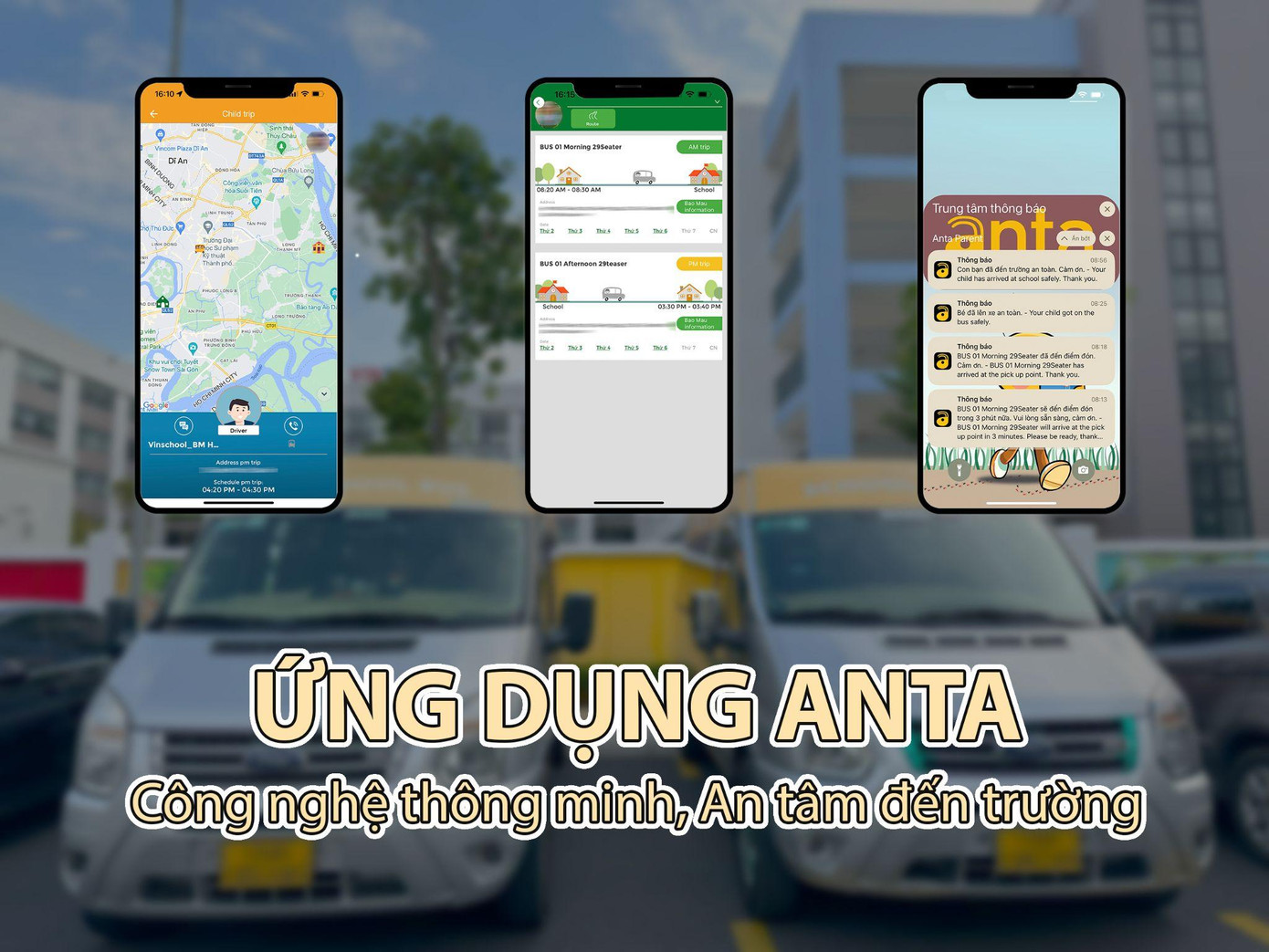 Anta Bus tiên phong cung cấp hệ thống quản lý thông minh cho phụ huynh, nhà xe và nhà trường