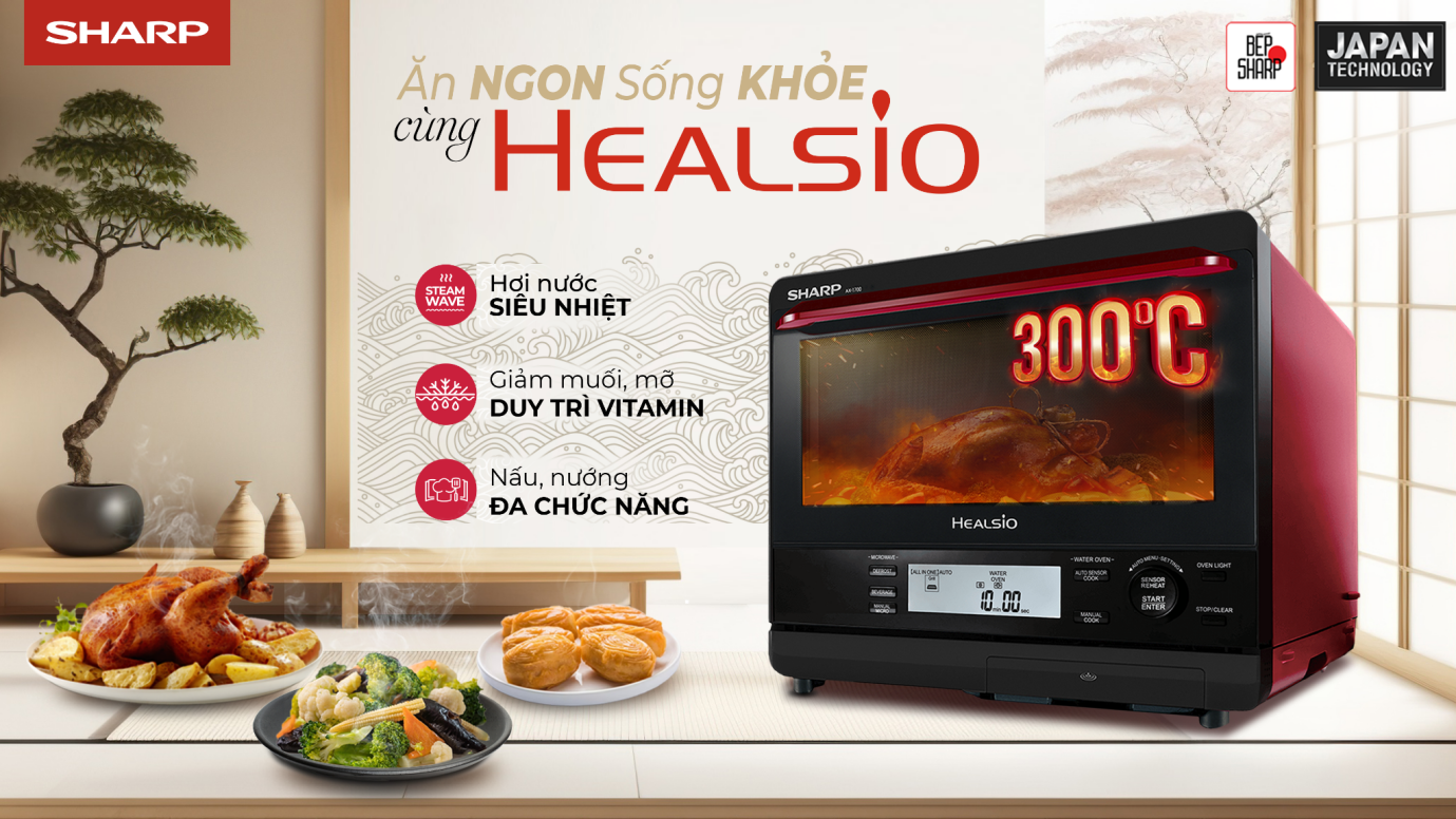 Lò vi sóng Healsio AX-1700VN-R là trợ thủ nấu nướng được nhiều gia đình tin dùng Lò vi sóng Healsio AX-1700VN-R là trợ thủ nấu nướng được nhiều gia đình tin dùng