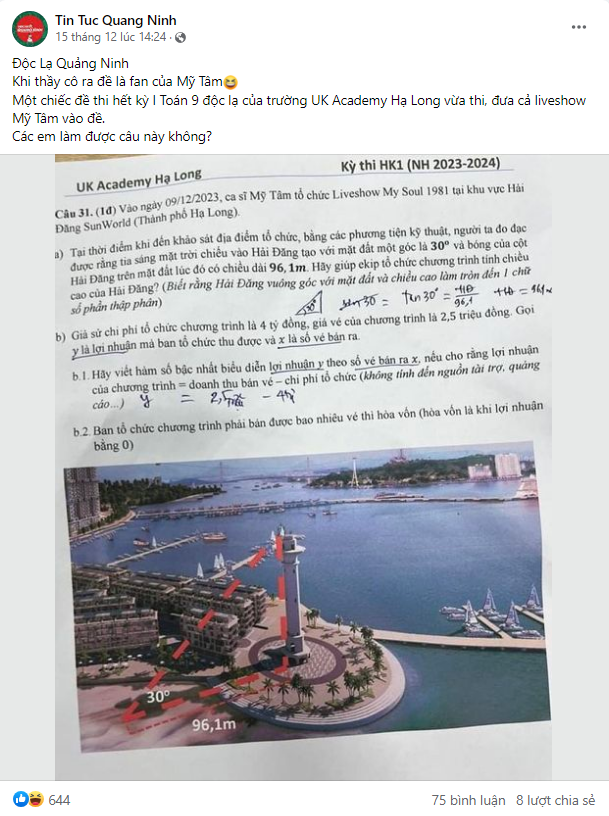 Cận cảnh đề thi toán gây sốt thời gian vừa qua