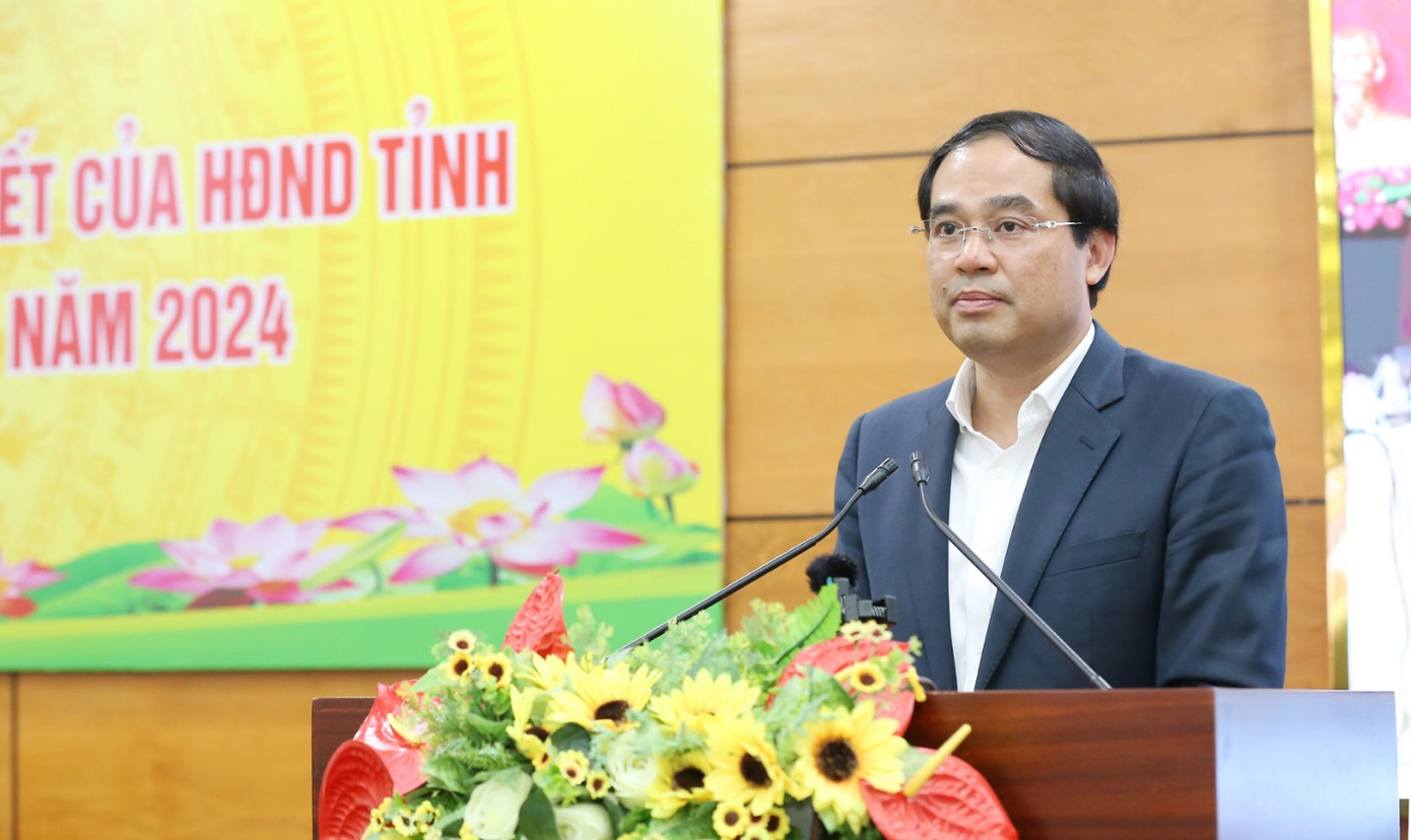 Chủ tịch UBND tỉnh Lào Cai Trịnh Xuân Trường phát biểu.