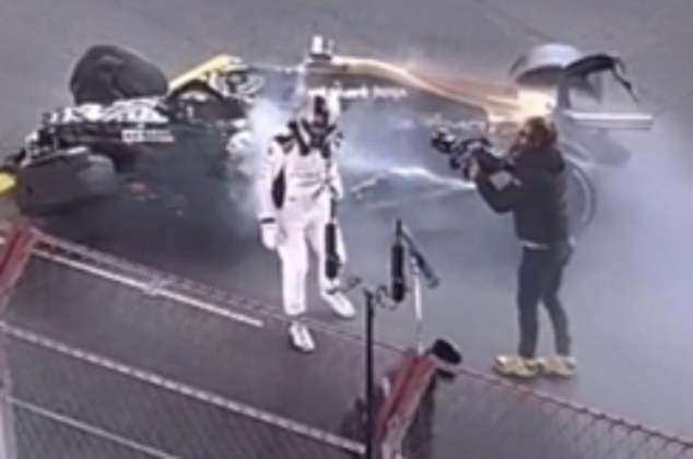 Brad Pitt ngã quỵ trên đường đua F1 gây xôn xao mạng xã hội. Ảnh: X.