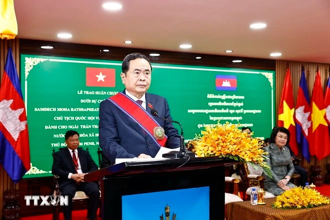 Chủ tịch Quốc hội Trần Thanh Mẫn phát biểu. (Ảnh: Doãn Tấn/TTXVN)