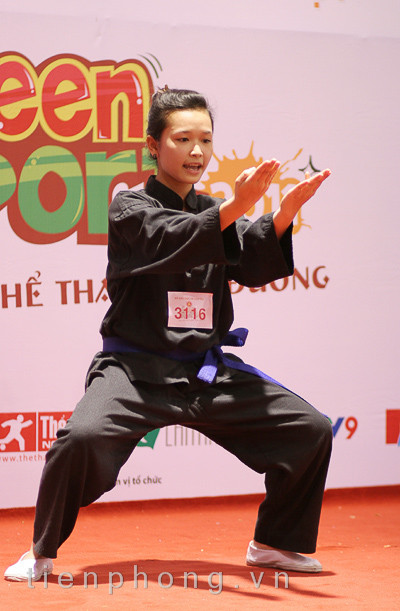 Thể hiện năng khiếu là bài quyền võ Bình Định