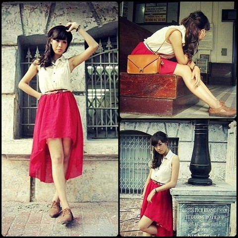 Chân váy mullet nữ tính kết hợp cùng giày oxford luôn được các bạn gái trẻ yêu thích trong năm nay