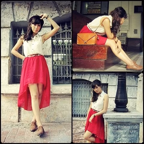 Chân váy mullet nữ tính kết hợp cùng giày oxford luôn được các bạn gái trẻ yêu thích trong năm nay