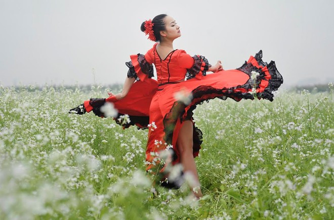 Đây cũng là thời điểm giới trẻ Hà Nội đổ xô ra các cánh đồng hoa cải để chụp ảnh. Bài viết: http://news.zing.vn/Co-giao-9X-nhay-flamengo-giua-canh-dong-hoa-ca-trang-post379077.html#category Nguồn Zing News 