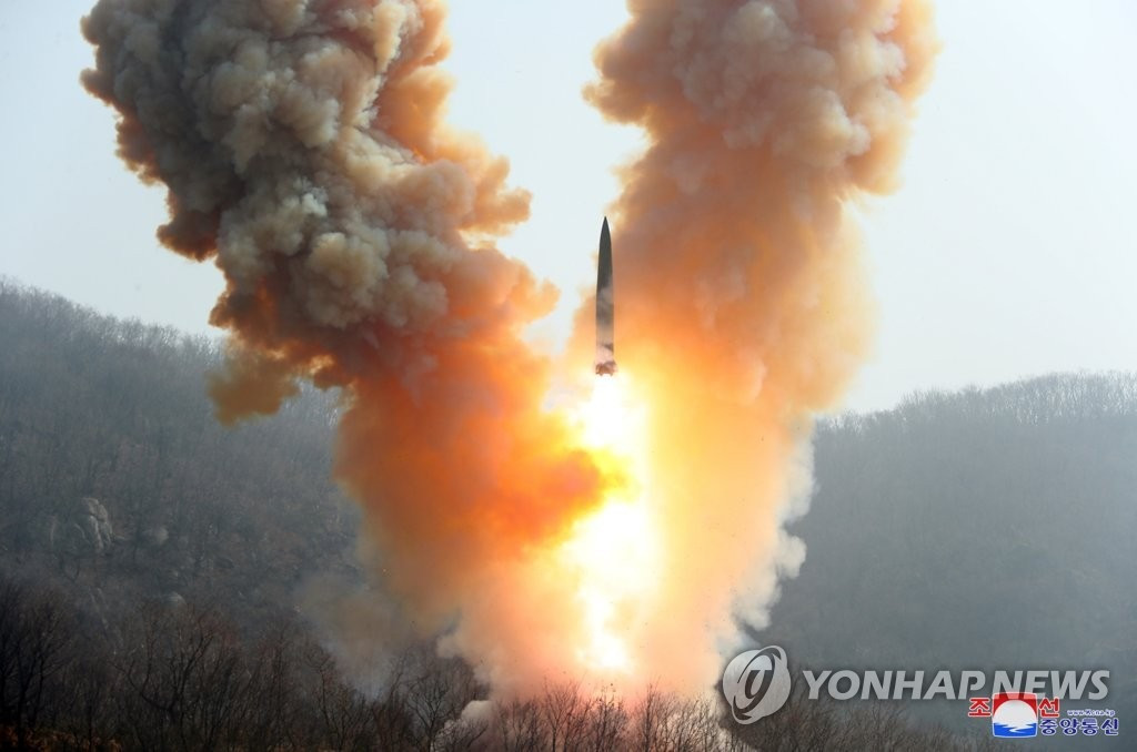 Hình ảnh cuộc tập trận của Triều Tiên được KCNA công bố ngày 20/3. Ảnh: Yonhap