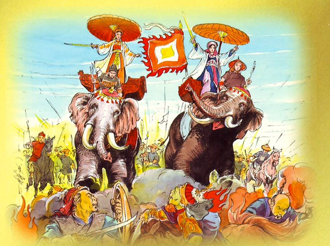 Hai Bà Trưng từng khiến quân giặc nào khiếp sợ?