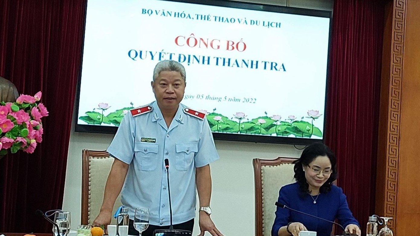Thanh tra Bộ Nội vụ công bố Quyết định thanh tra tại Bộ Văn hóa, Thể thao và Du lịch