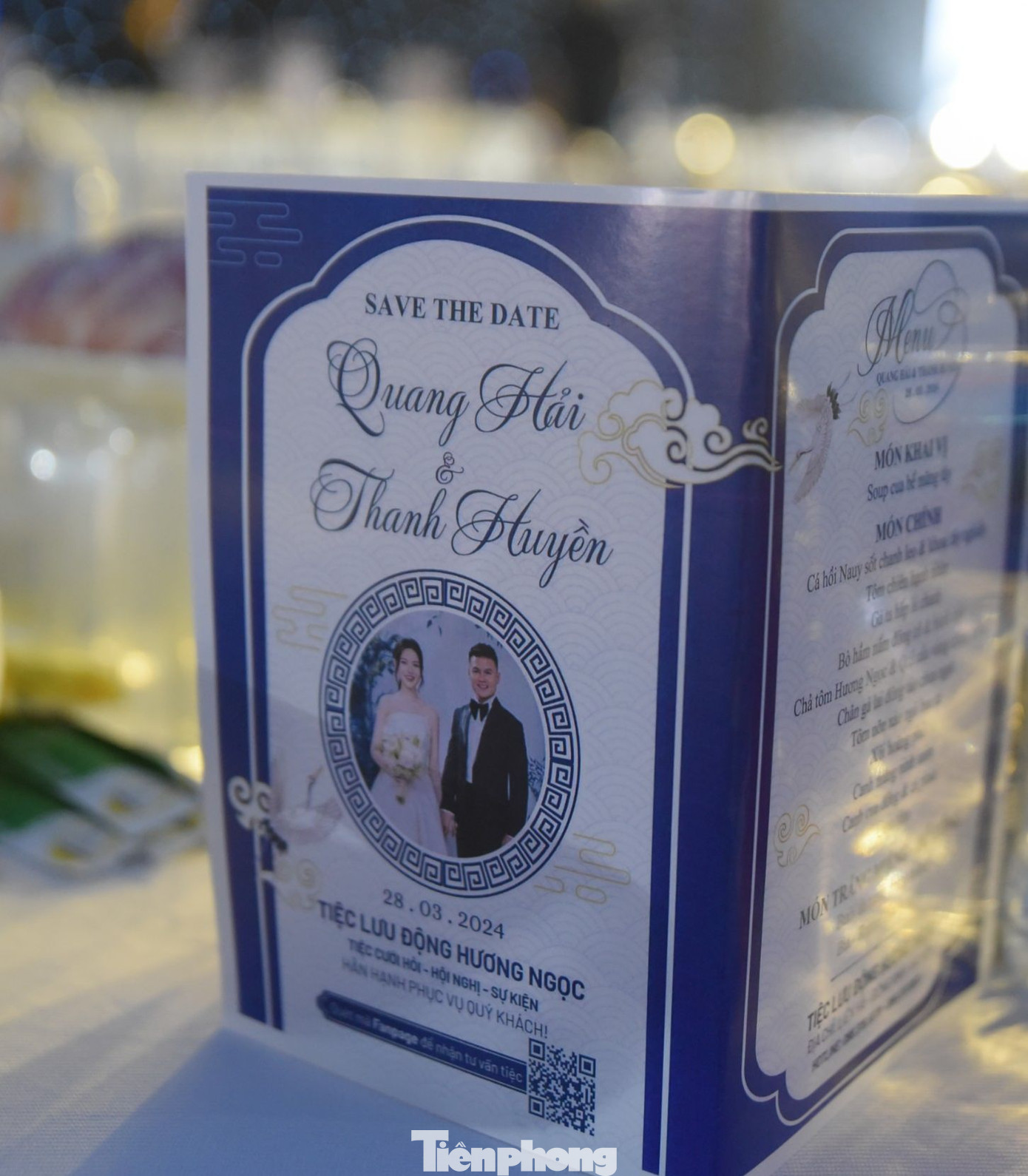 Thực đơn trong tiệc cưới chính của Quang Hải chiều 28/3. Ảnh: Đức Nguyễn.