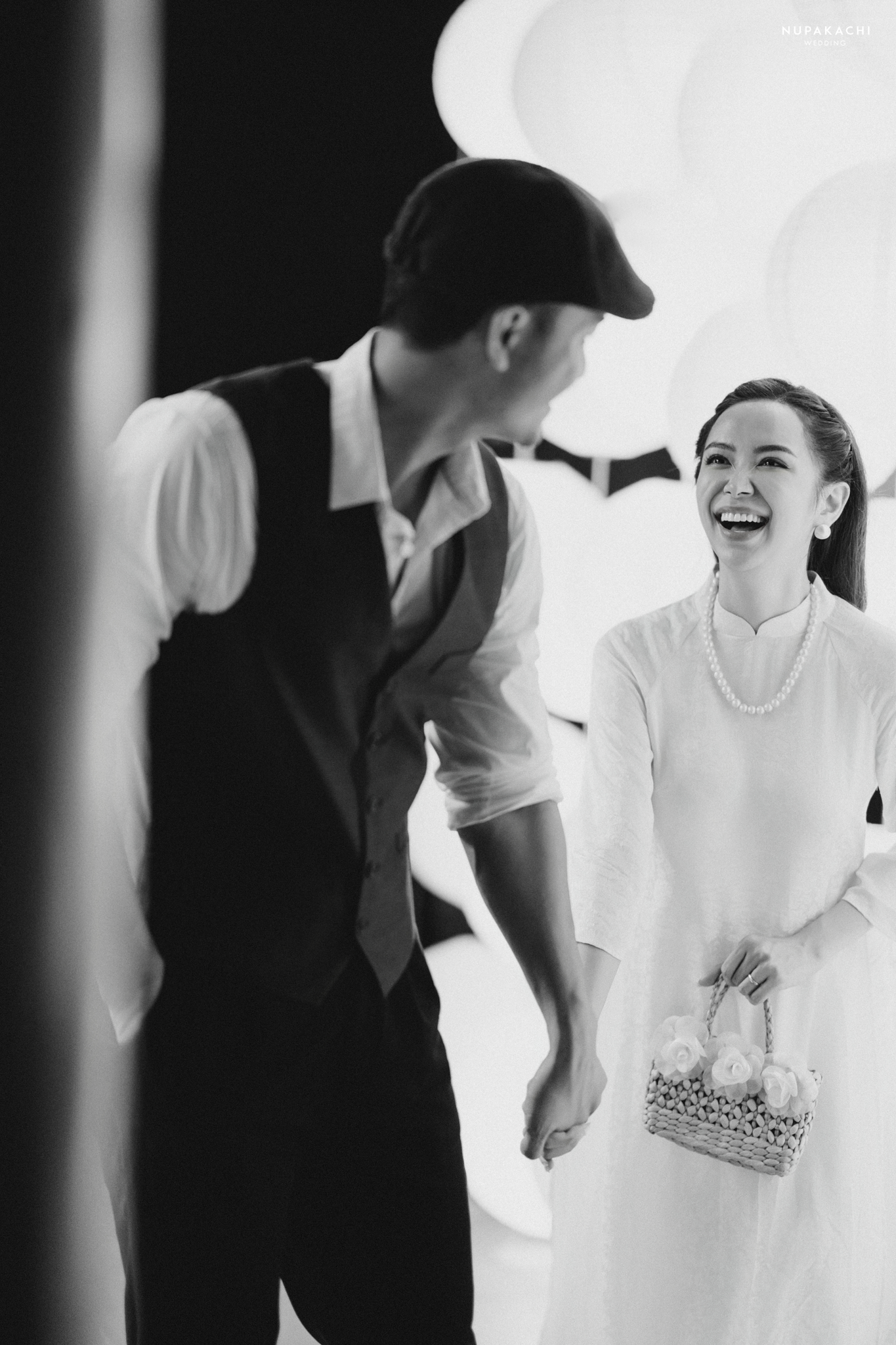 Chồng diễn viên Kim Oanh là người mẫu, diễn viên Vũ Tuấn Việt. Anh từng hoạt động nghệ thuật trước khi sang Mỹ làm việc. Ảnh: Nupakachi Wedding.