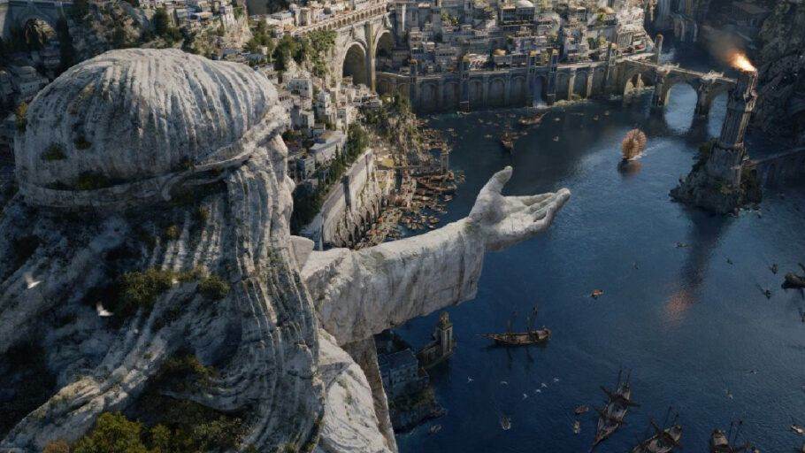 Phim tái hiện một thế giới Trung Địa rộng lớn và chi tiết, với nhiều cảnh quay ngoại cảnh và các bối cảnh phức tạp.