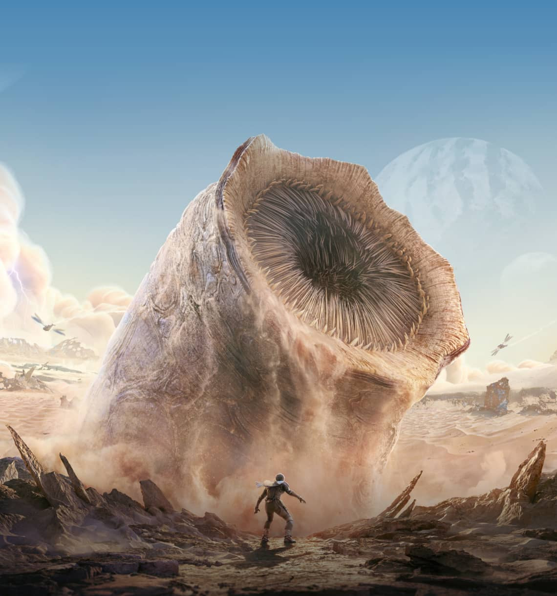 "Sâu Cát" hùng vĩ - loài linh vật của Dune. "Sâu Cát" hùng vĩ - loài linh vật của Dune.