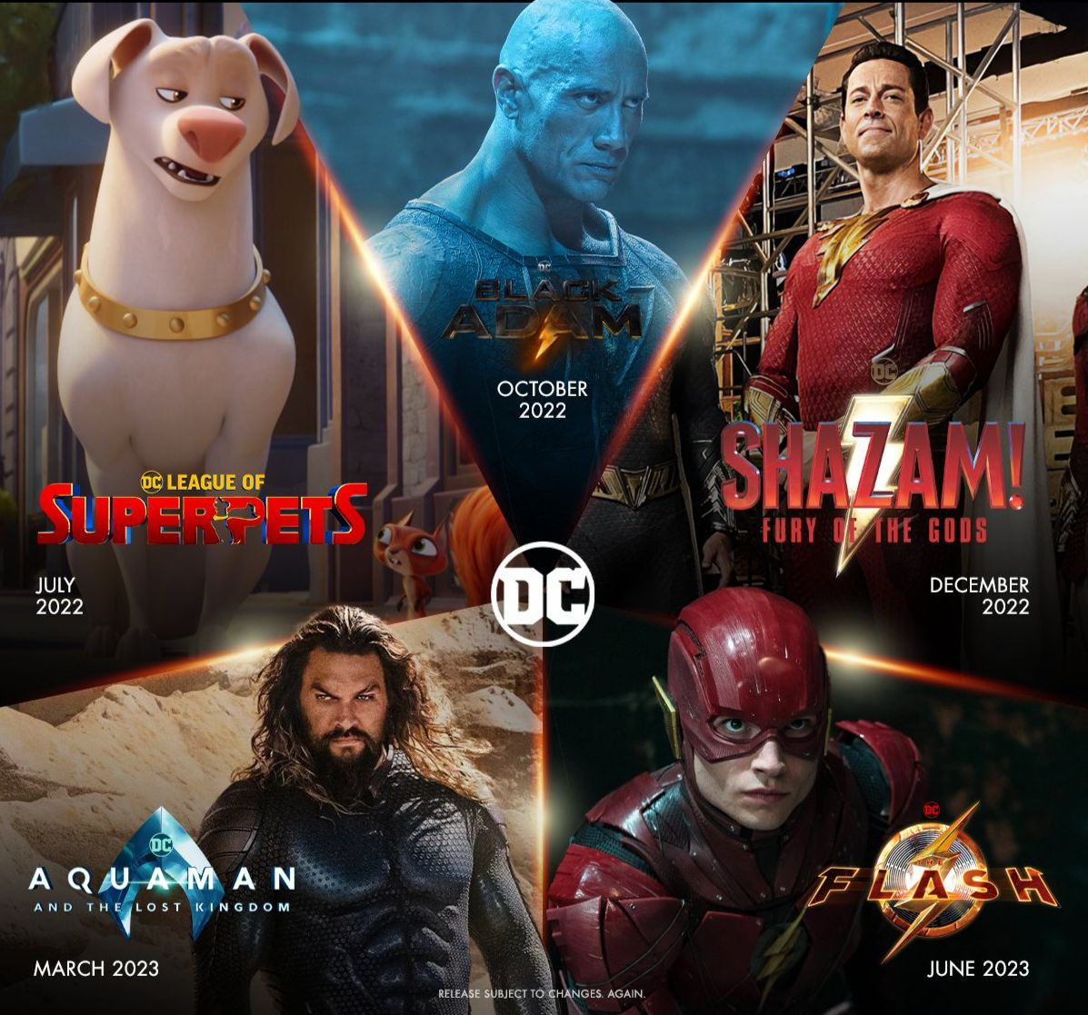 Các phim bị dời lịch chiếu nhiều lần trong thời gian gần đây của DC. Nguồn: GSC Các phim bị dời lịch chiếu nhiều lần trong thời gian gần đây của DC. Nguồn: GSC