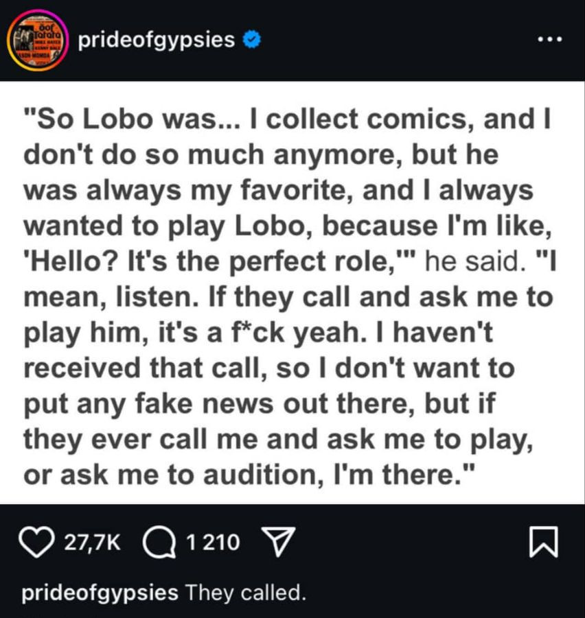 Bài đăng của nam diễn viên trên Instagram. Bài đăng của nam diễn viên trên Instagram.