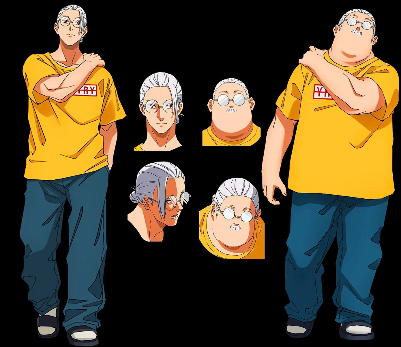 Tạo hình trước (trái) và sau khi giải nghệ của Taro Sakamoto. Tạo hình trước (trái) và sau khi giải nghệ của Taro Sakamoto.