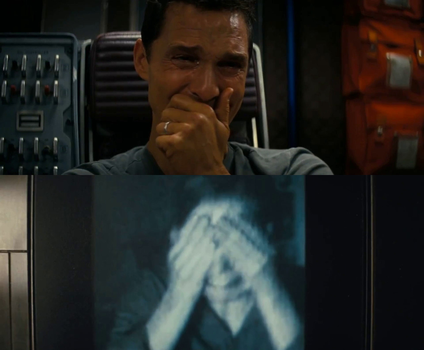 Đoạn Cooper ngồi xem đoạn băng ghi hình được đánh giá là cảnh phim kinh điển trong dòng chảy điện ảnh.