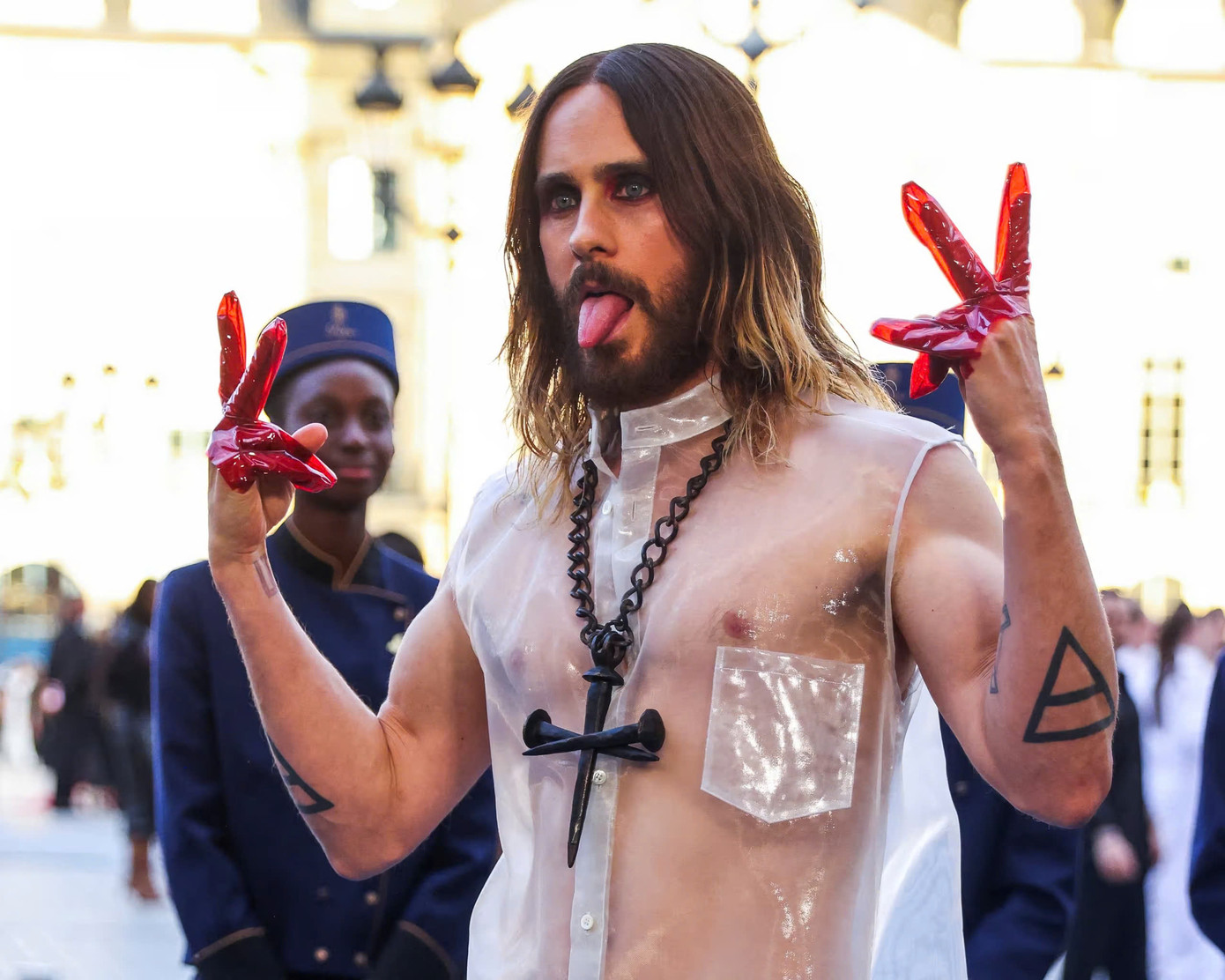 Jared Leto trong buổi trình diễn thời trang Vogue World ở Paris, Pháp, ngày 23/6/2024. Ảnh: Johanna Geron/Reuters