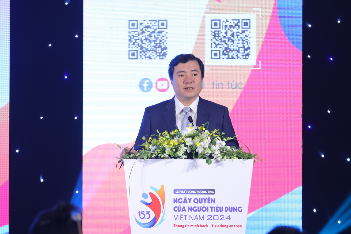 Thứ trưởng Bộ Công Thương Nguyễn Sinh Nhật Tân phát biểu tại lễ phát động Thứ trưởng Bộ Công Thương Nguyễn Sinh Nhật Tân phát biểu tại lễ phát động