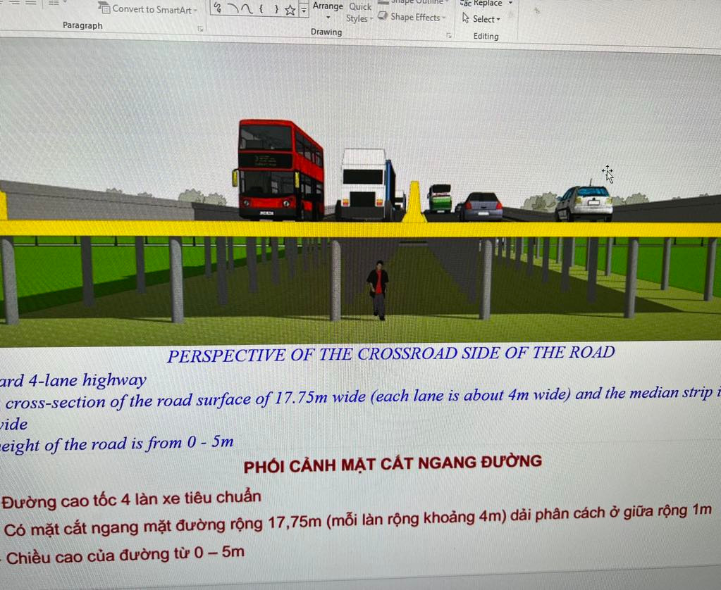 Phối cảnh mặt cắt tuyến cao tốc mẫu theo công nghệ mới