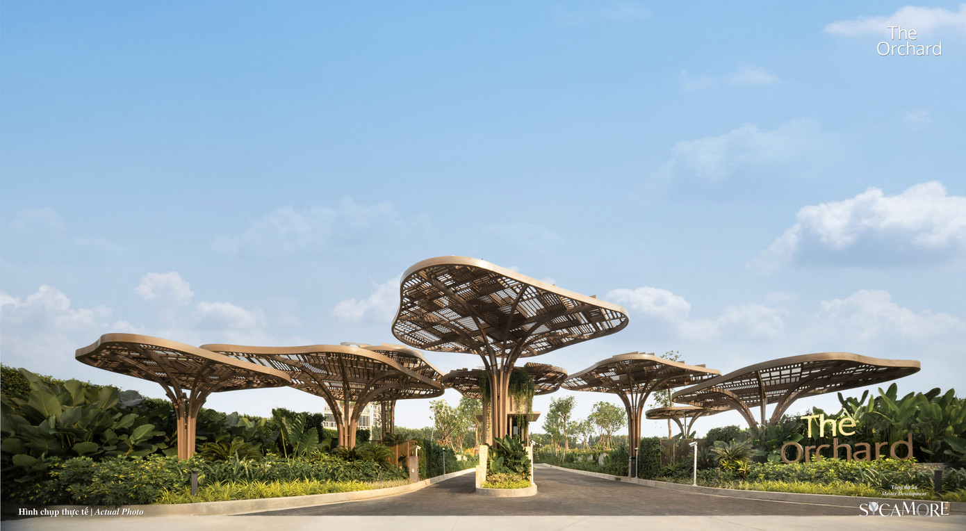 Cổng chào nhà mẫu The Orchard tại Tổng dự án SYCAMORE (Ảnh: CLD)