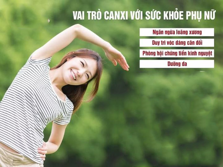 Canxi giúp nữ giới duy trì vóc dáng cân đối, ngăn ngừa loãng xương, điều hòa chu kỳ kinh nguyệt và phòng hội chứng tiền kinh nguyệt…