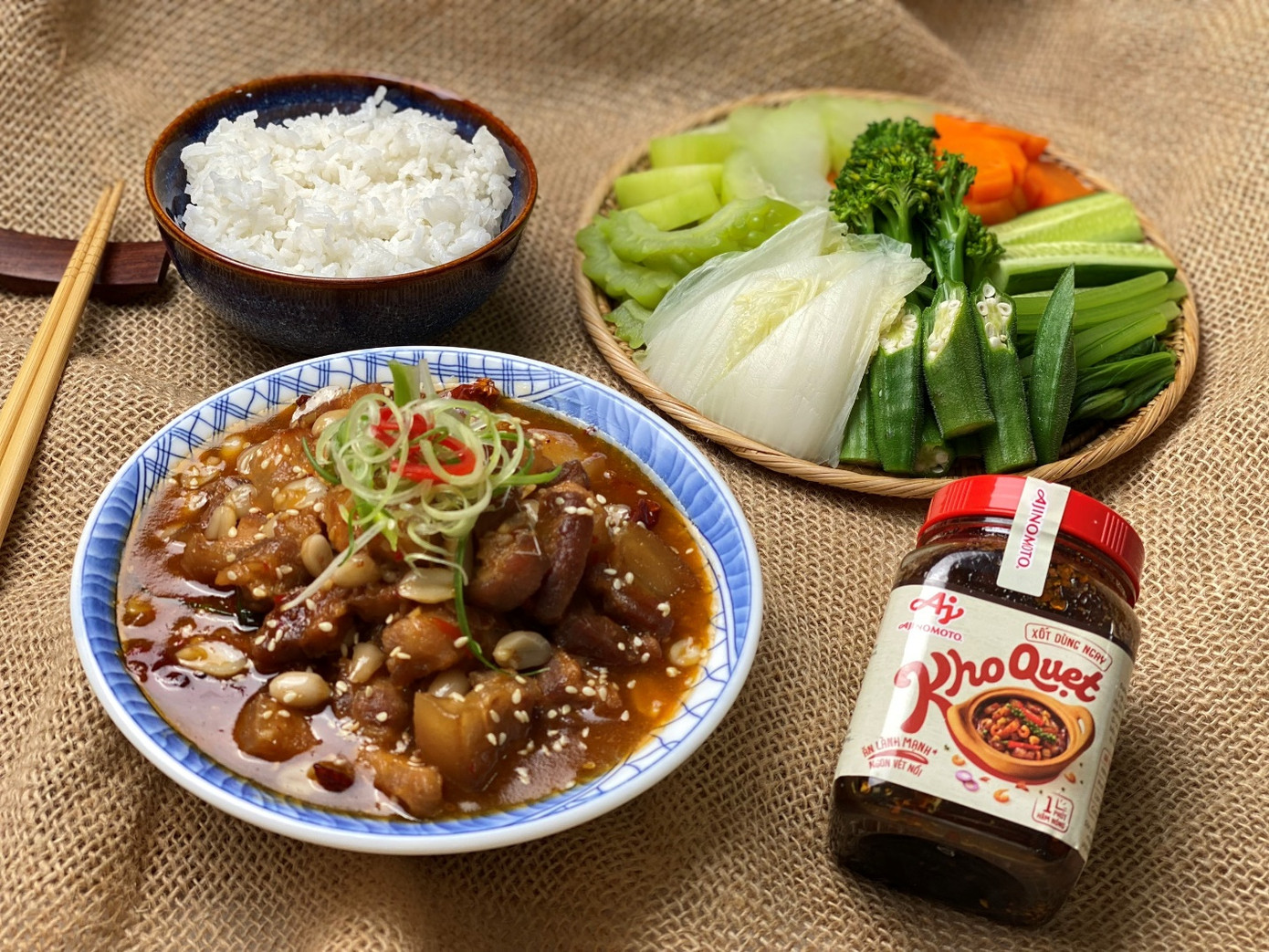 Xốt dùng ngay Kho quẹt sử dụng chất thay thế muối Kali clorua giúp kho quẹt giảm muối vẫn ngon