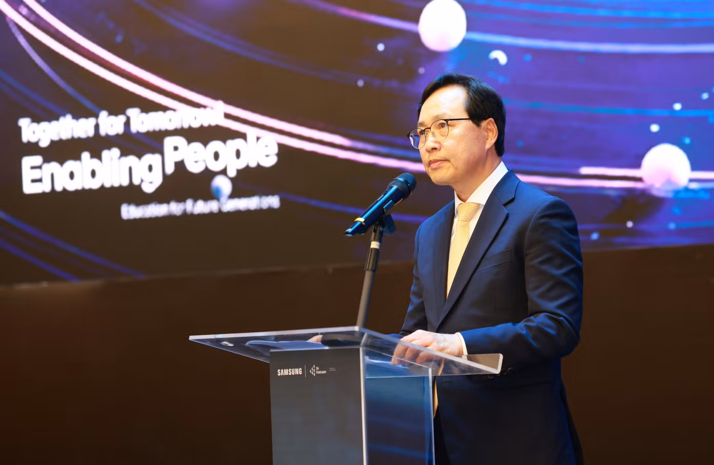 Ông Choi Joo Ho - Tổng Giám đốc Tổ hợp Samsung Việt Nam, phát biểu tại sự kiện