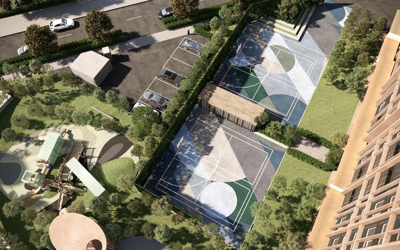 Không gian xanh tại Lumi Signature tấm thảm xanh rì bao bọc mọi tiện ích, giúp cư dân dễ dàng “chạm” thiên nhiên dù ở bất cứ đâu trong dự án (Ảnh phối cảnh)