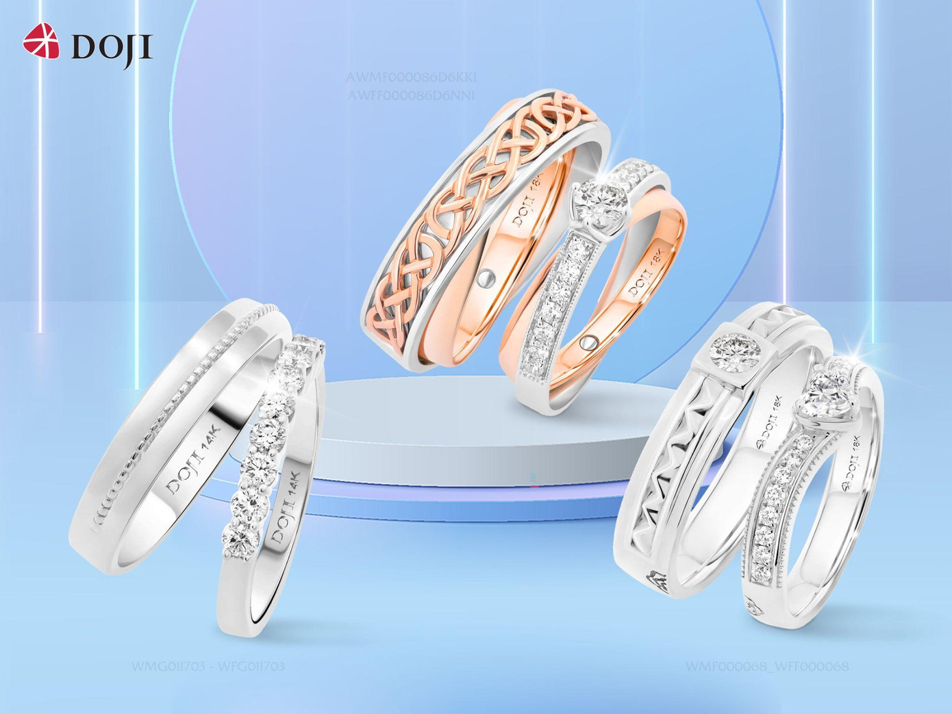 Lời hẹn ước của cặp đôi được hình tượng hóa qua những cặp nhẫn đơn giản, tinh tế