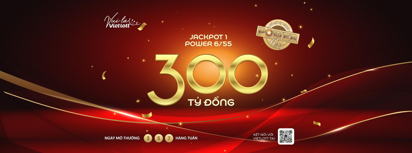 Giá trị giải thưởng Jackpot 1 của Power 6/55 sắp chạm ngưỡng 300 tỷ và sẽ cộng dồn không giới hạn cho đến khi có người trúng.