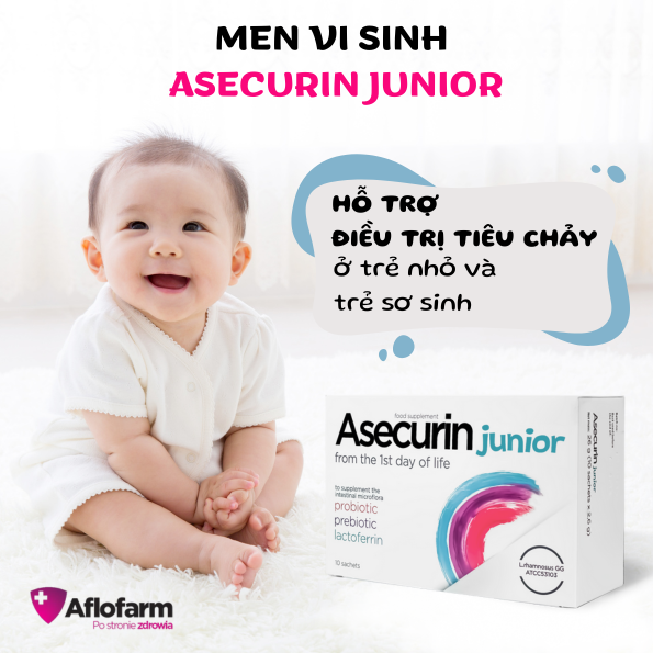 TPBVSK men vi sinh Asecurin Junior hỗ trợ điều trị tiêu chảy